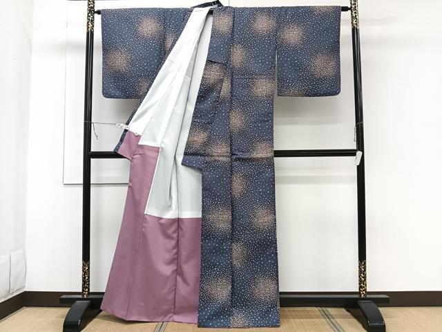 平和屋着物■小紋　舞桜文　洗える着物　CABB8735xi