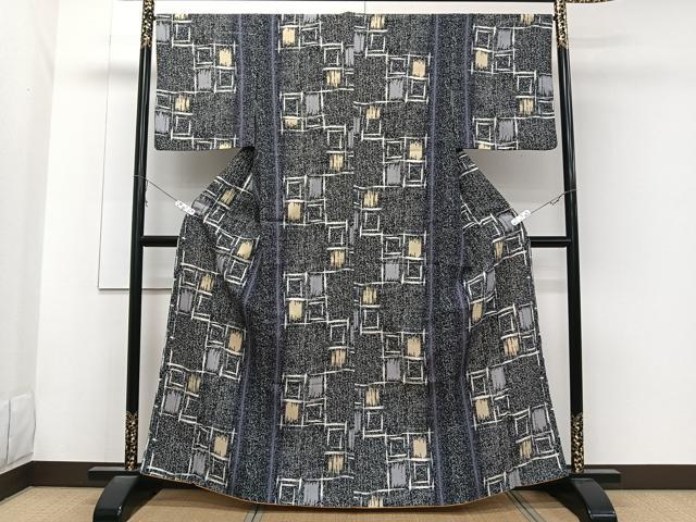 平和屋着物■小紋　幾何学文　洗える着物　CABB8753xi