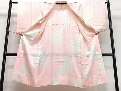 平和屋着物■長襦袢 無双仕立て 菊 暈し染め 正絹 逸品 CABB8940xe