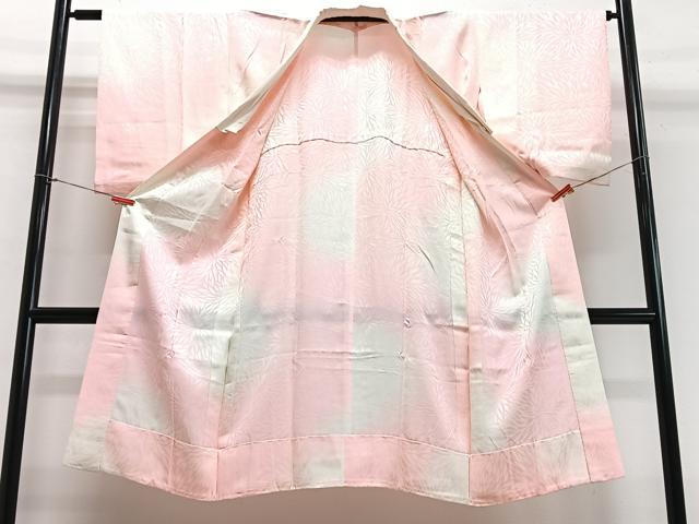 平和屋着物■長襦袢 無双仕立て 菊 暈し染め 正絹 逸品 CABB8940xe