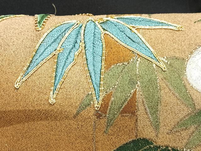 平和屋着物■豪華黒留袖 駒刺繍 笹竹文 金彩 正絹 逸品 CABB8988xe