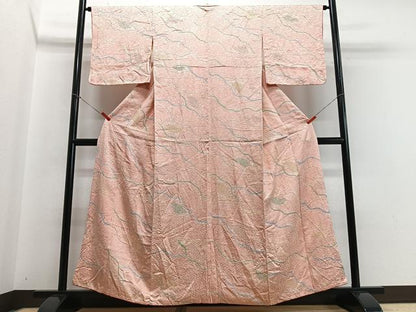 平和屋着物■上質な小紋 絞り 流線枝松文 正絹 逸品 CABB9071xe