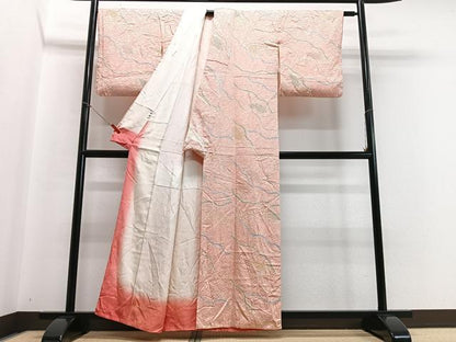 平和屋着物■上質な小紋 絞り 流線枝松文 正絹 逸品 CABB9071xe