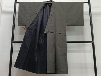 平和屋着物■男性　紬　鉄紺色　正絹　逸品　CABB9074xe