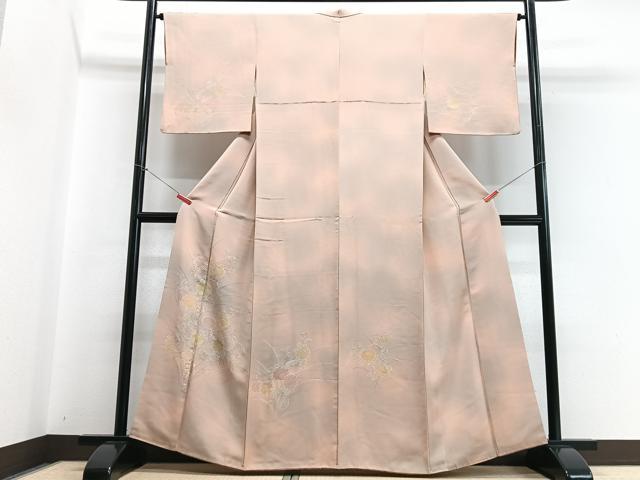 平和屋着物■訪問着 地紋起こし 草花文 暈し染め 正絹 逸品 CABB9100xe