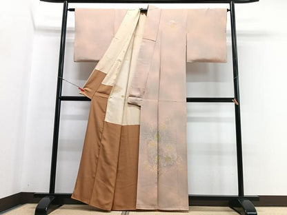 平和屋着物■訪問着 地紋起こし 草花文 暈し染め 正絹 逸品 CABB9100xe