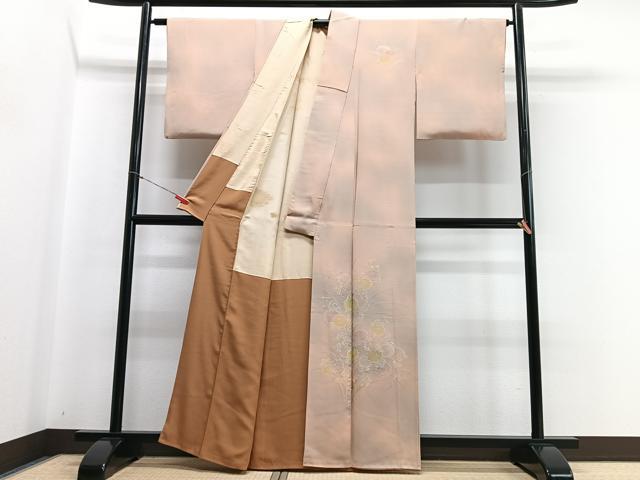 平和屋着物■訪問着 地紋起こし 草花文 暈し染め 正絹 逸品 CABB9100xe