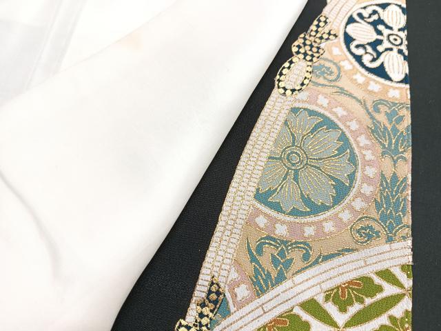 平和屋着物■豪華黒留袖　駒刺繍　吉祥花文　金彩　正絹　逸品　CABB9167xe