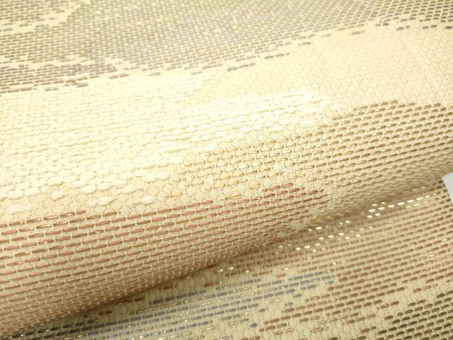 平和屋着物●六通柄袋帯　モール　霞文　金糸　正絹　逸品　CABB9201hy