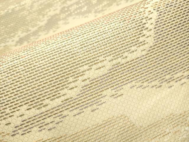 平和屋着物●六通柄袋帯　モール　霞文　金糸　正絹　逸品　CABB9201hy