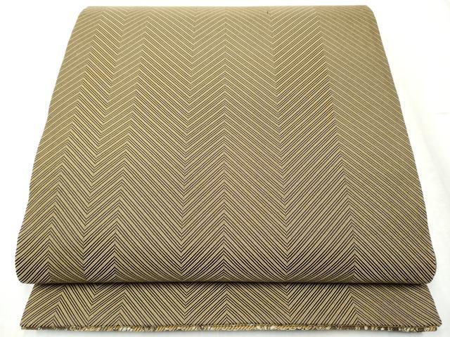 平和屋着物●六通柄袋帯　幾何学花文　金糸　正絹　逸品　CABB9205hy
