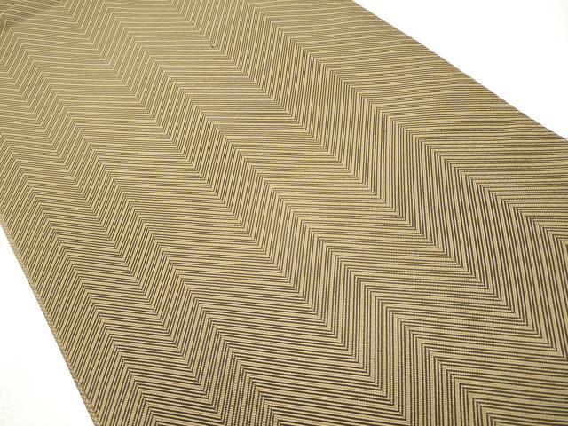 平和屋着物●六通柄袋帯　幾何学花文　金糸　正絹　逸品　CABB9205hy