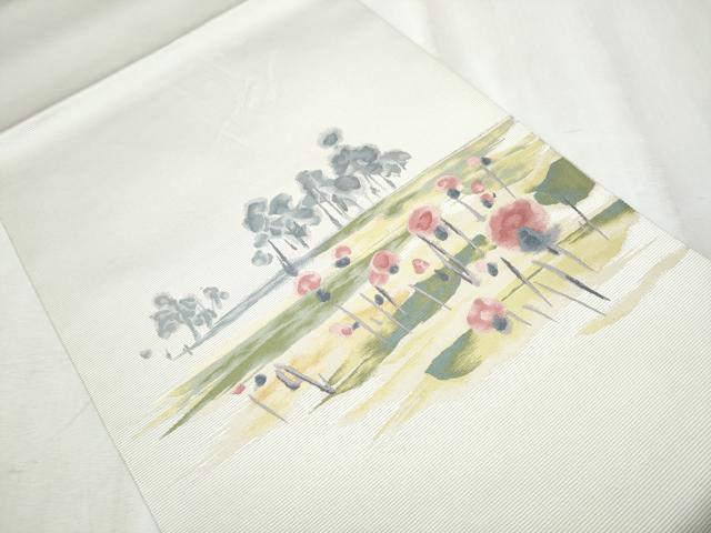 平和屋着物●西陣　とみや織物謹製　とみや帯　定道隆祥　隆祥の世界　太鼓柄袋帯　草原の輝き　正絹　逸品　CABB9208hy
