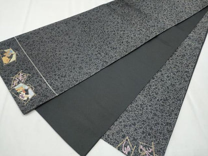 平和屋着物●太鼓柄袋帯　十二支　銀通し地　正絹　逸品　CABB9220hy