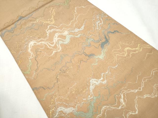 平和屋着物○龍村平蔵製 六通柄 本袋帯 水衣錦 金