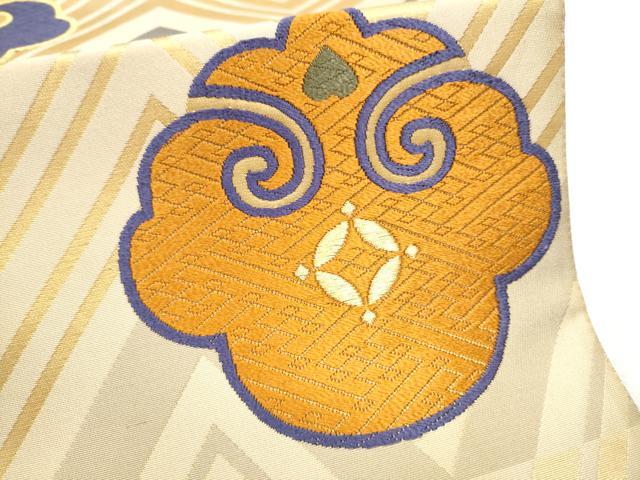 平和屋着物●六通柄袋帯　唐織　幾何学文様　金糸　正絹　逸品　CABB9223hy