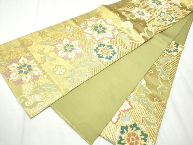 平和屋着物●西陣　川島織物　六通柄　本袋帯　正倉院花文　金糸　正絹　逸品　CABB9225hy