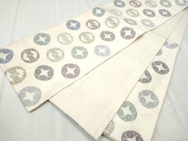 平和屋着物○六通柄袋帯 有職唐織 花丸文 正絹 逸品 CABB9227hy