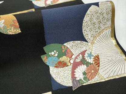 平和屋着物●西陣　有栖川織物謹製　全通柄袋帯　吉祥文　金糸　証紙付き　正絹　逸品　未使用　CABB9238hy