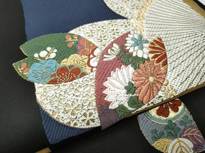 平和屋着物●西陣　有栖川織物謹製　全通柄袋帯　吉祥文　金糸　証紙付き　正絹　逸品　未使用　CABB9238hy