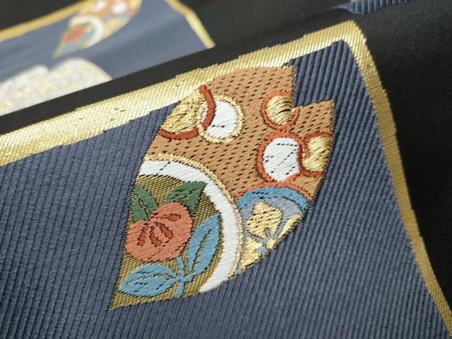 平和屋着物●西陣　有栖川織物謹製　全通柄袋帯　吉祥文　金糸　証紙付き　正絹　逸品　未使用　CABB9238hy