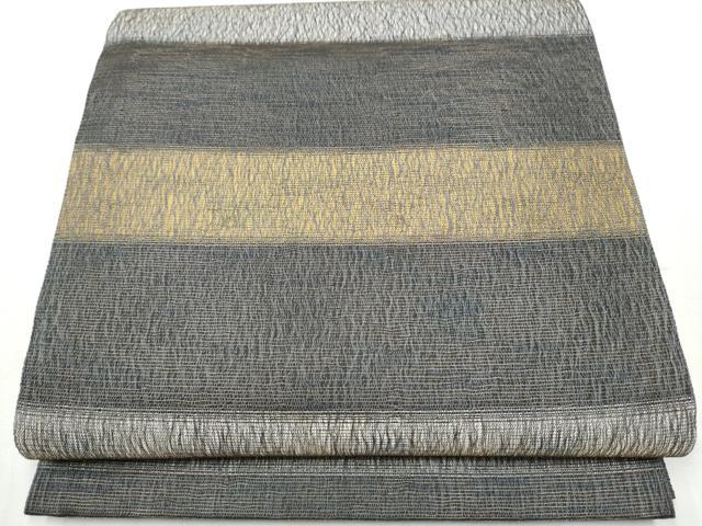 平和屋着物●全通柄袋帯　櫛織　横段文　金糸　正絹　逸品　CABB9240hy 平和屋着物○全通柄袋帯 櫛織 横段文 金糸 正絹 逸品