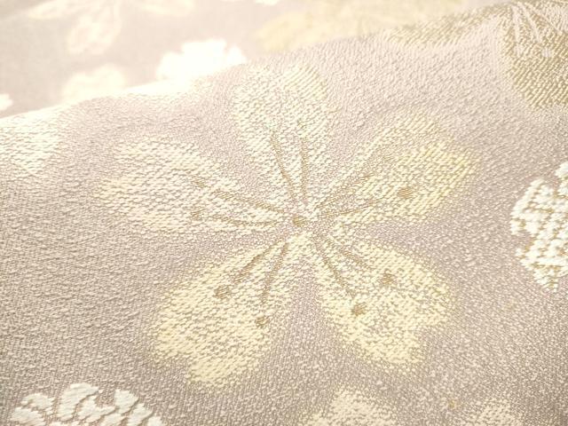 平和屋着物●両面　六通柄袋帯　ぬれぬき　雪輪舞花文　　正絹　逸品　CABB9242hy