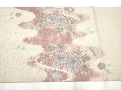 平和屋着物●太鼓柄袋帯　絞り　辻が花　金通し地　正絹　逸品　CABB9244hy