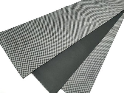 平和屋着物●全通柄袋帯　市松文様　正絹　逸品　CABB9257hy