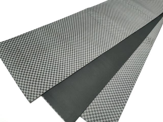 平和屋着物●全通柄袋帯　市松文様　正絹　逸品　CABB9257hy