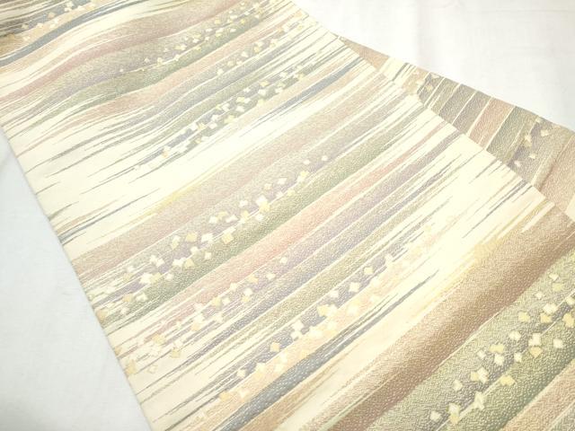 平和屋着物●九寸名古屋帯　箔散らし文　金糸　正絹　逸品　CABB9281hy