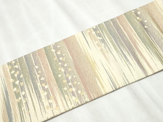 平和屋着物●九寸名古屋帯　箔散らし文　金糸　正絹　逸品　CABB9281hy 平和屋着物○九寸名古屋帯 箔散らし文 金糸 正絹 逸品 CABB9281hy