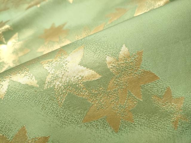 平和屋着物●西陣　川島織物　九寸名古屋帯　楓文　金糸　正絹　逸品　CABB9282hy