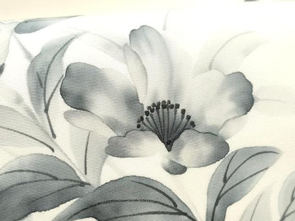 平和屋着物●塩瀬　九寸開き名古屋帯　作家物　枝葉文　正絹　逸品　CABB9283hy