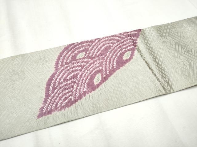 平和屋着物●九寸名古屋帯　絞り　流水文　正絹　逸品　CABB9290hy