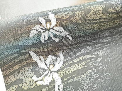 平和屋着物●九寸名古屋帯　舞花文　金彩　正絹　逸品　CABB9293hy