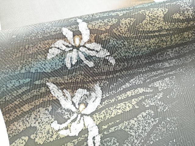 平和屋着物●九寸名古屋帯　舞花文　金彩　正絹　逸品　CABB9293hy
