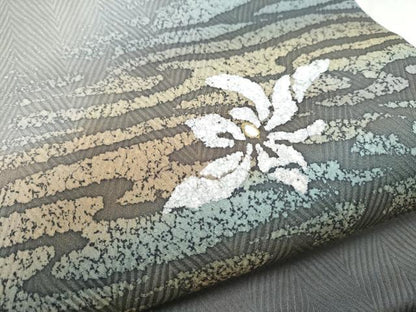 平和屋着物●九寸名古屋帯　舞花文　金彩　正絹　逸品　CABB9293hy