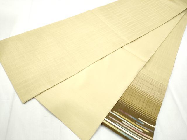 平和屋着物●太鼓柄袋帯　紬地　霞文　金銀彩　正絹　逸品　未使用　CABB9314hy