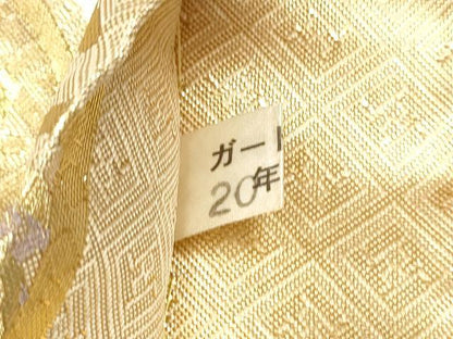 平和屋着物●佐賀錦　唐織・西陣の老舗・名門・藤原織物　六通柄袋帯　七宝花鳥文　金糸　正絹　逸品　CABB9316hy