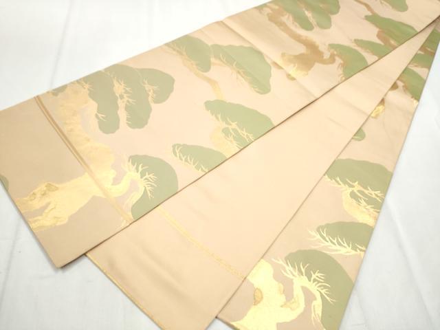 平和屋着物●織物一筋名門　織悦　全通柄　本袋帯　枝松文　金糸　正絹　逸品　CABB9324hy