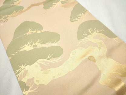 平和屋着物●織物一筋名門　織悦　全通柄　本袋帯　枝松文　金糸　正絹　逸品　CABB9324hy
