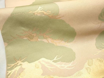 平和屋着物●織物一筋名門　織悦　全通柄　本袋帯　枝松文　金糸　正絹　逸品　CABB9324hy