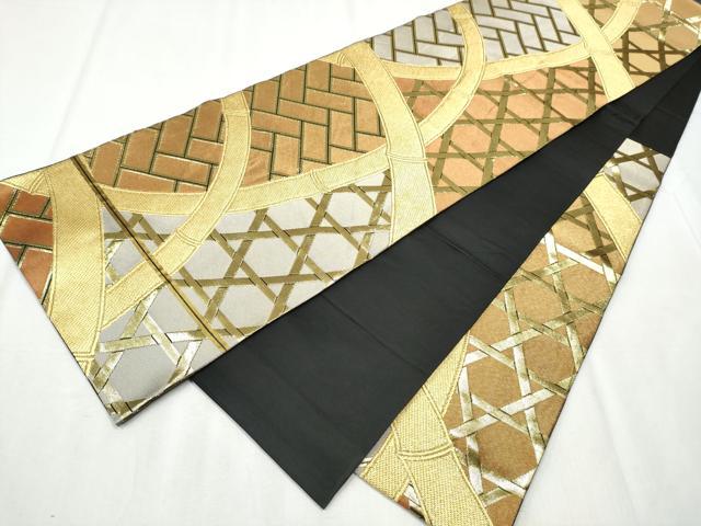 平和屋着物●西陣　川島織物　六通柄　本袋帯　籬文　金糸　正絹　逸品　CABB9326hy