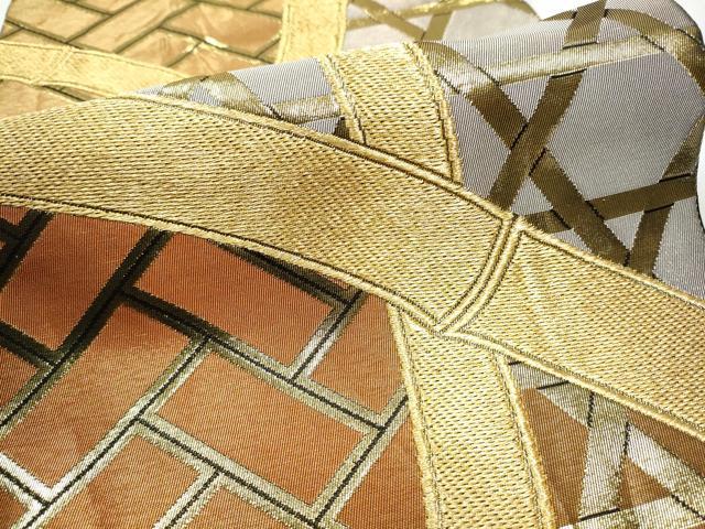 平和屋着物○西陣 川島織物 六通柄 本袋帯 籬文 金糸 正絹