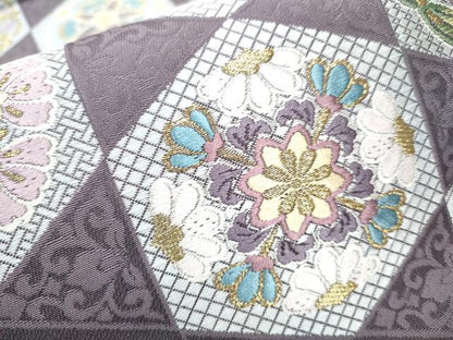 平和屋着物●六通柄袋帯 唐織 夢幻 金糸 正絹 逸品 CABB9336hy
