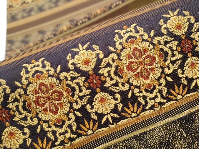 平和屋着物●両面 全通柄袋帯 横段花文 正絹 逸品 CABB9337hy