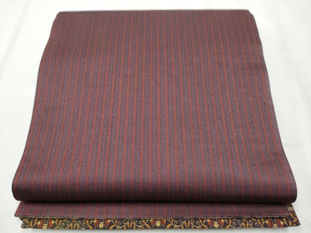 平和屋着物●両面 全通柄袋帯 横段花文 正絹 逸品 CABB9337hy
