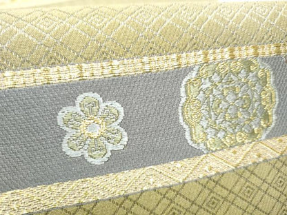平和屋着物●伝統工芸士 足利忠義 六通柄袋帯 久遠 金糸 正絹 逸品 CABB9338hy