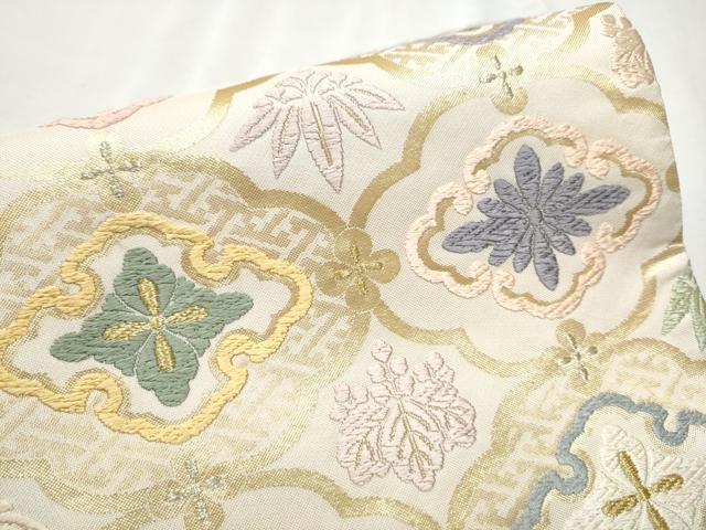 平和屋着物●つけ帯　唐織　草花文　金銀糸　正絹　逸品　CABB9342hy